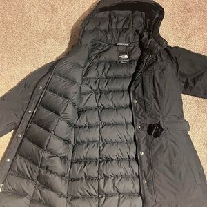 The North Face Charcoal Quilted Hooded Jacket